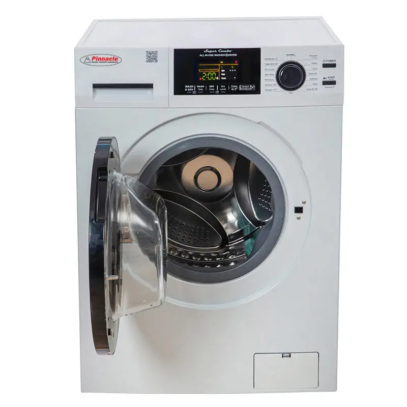 Pinnacle Delay Start And Oversuds Control Clothes Washer/ Dryer Combo Unit 22-4600 L W - White Super 15LBS