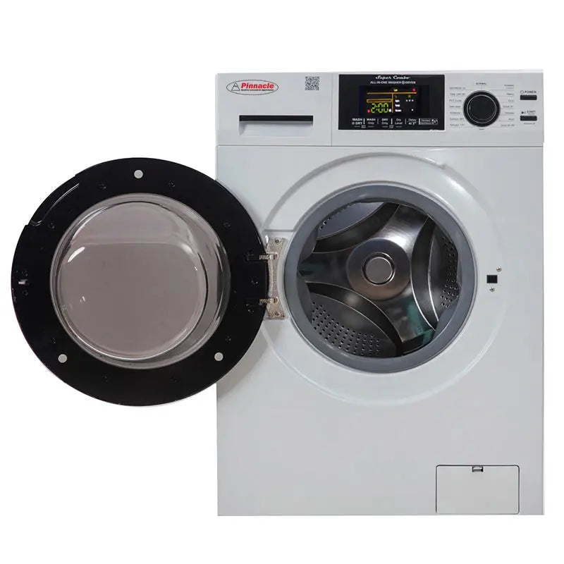 Pinnacle Delay Start And Oversuds Control Clothes Washer/ Dryer Combo Unit 22-4600 L W - White Super 15LBS