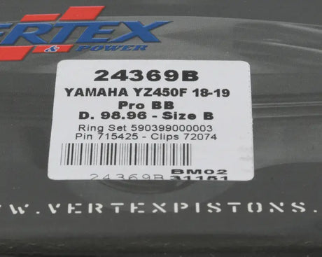 Piston Kit Bb Forged 98.96/+2.00 12.8:1 Yam 