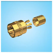 Gold-colored RCA connector with detachable sleeve for PL-259-CPB-G Shakespeare Centerpin radios