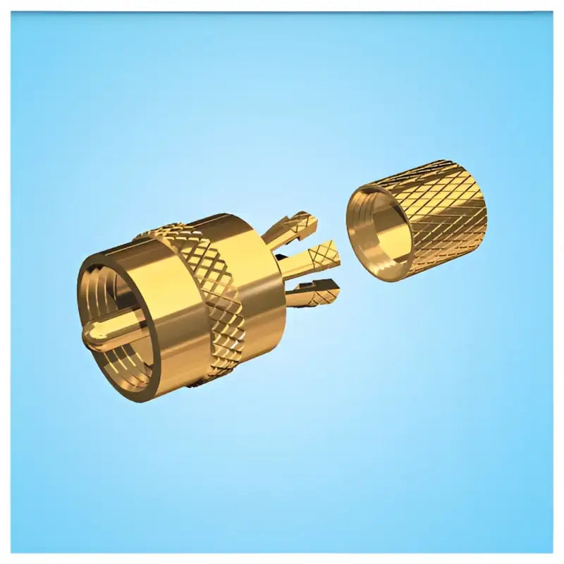 Gold-colored RCA connector with detachable sleeve for PL-259-CPB-G Shakespeare Centerpin radios