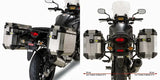 PL1121CAM motorcycle hard luggage mounting hardware with silver hard-shell panniers