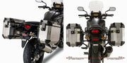 PL1121CAM motorcycle hard luggage mounting hardware with silver hard-shell panniers
