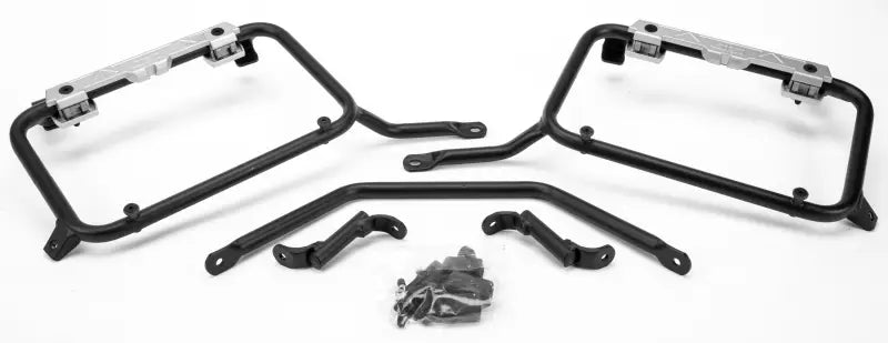 PL2139CAM black metal motorcycle pannier racks with hard luggage mounting hardware