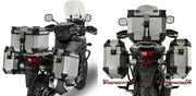 PL3112CAM motorcycle hard luggage mounting with silver hard-shell cases and tank bag
