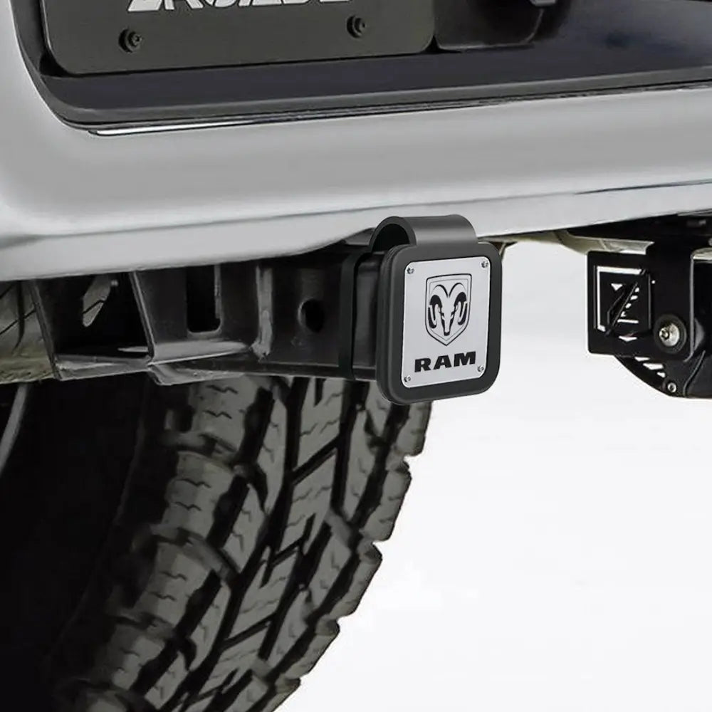 Plasticolor Universal Fit Trailer Hitch Cover 002303R01 - Ram Metal Plate Silicone Plug