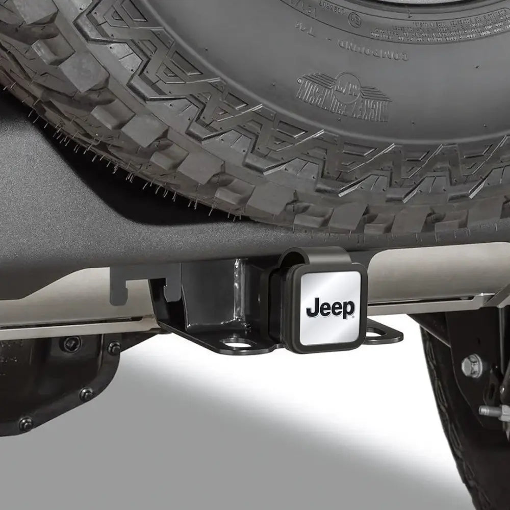 Plasticolor Universal Fit Trailer Hitch Cover 002304R01 - Jeep Metal Plate Silicone Plu