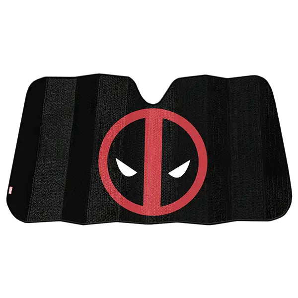 Plasticolor Universal Design Fits Most Vehicles Windshield Shade 003854R01 - Black Marvel Deadpool Logo AC