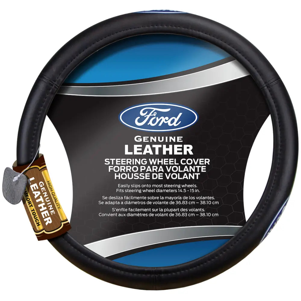 Plasticolor Easy Installation Steering Wheel Cover 006743R01 - Ford Genuine Leather Swc