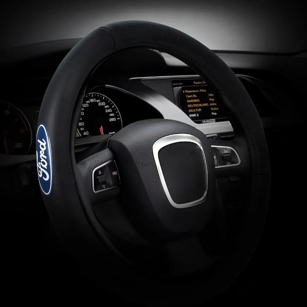 Plasticolor Easy Installation Steering Wheel Cover 006743R01 - Ford Genuine Leather Swc