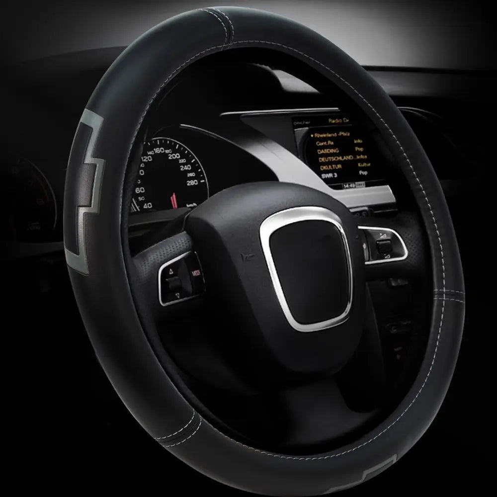 Plasticolor Comfortable Leather-Like Feel Steering Wheel Cover 006788R01 - Chevrolet Truck Sized Swc
