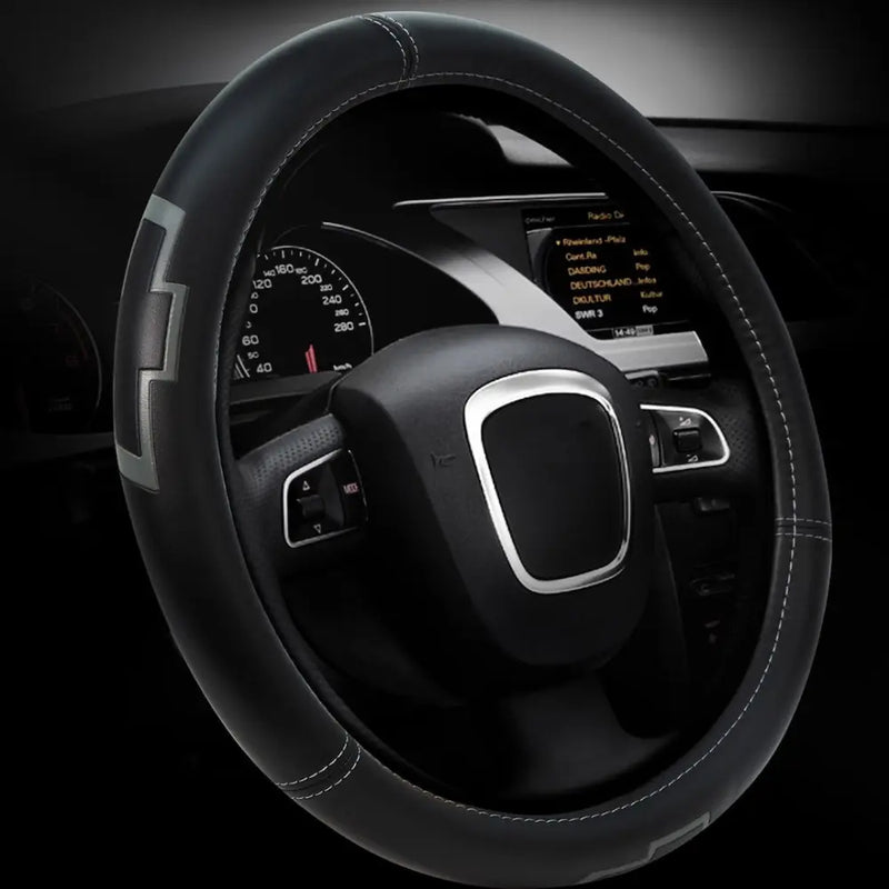 Plasticolor Comfortable Leather-Like Feel Steering Wheel Cover 006788R01 - Chevrolet Truck Sized Swc