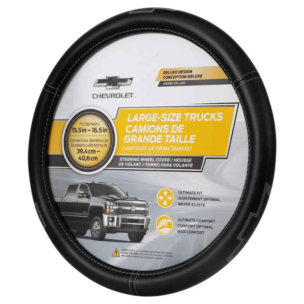 Plasticolor Comfortable Leather-Like Feel Steering Wheel Cover 006788R01 - Chevrolet Truck Sized Swc