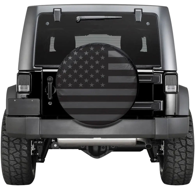 Plasticolor WeatherPro Water-Resistant Product Spare Tire Cover 000792R01 - Black Gray American Flag Cov