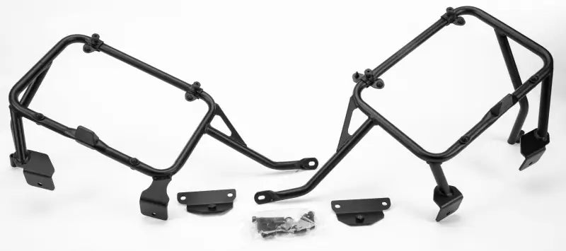 Black motorcycle luggage rack set for PLO1178MK hard luggage mounting hardware