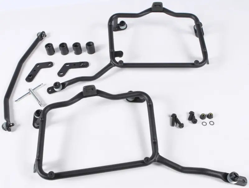 Motorcycle saddlebag mounting rack kit for hard luggage mounting and case hardware