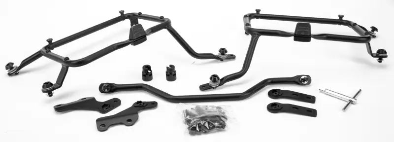 Motorcycle luggage mounting hardware kit for hard luggage mounting in matte black