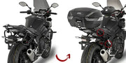 Matte black motorcycle with hard luggage mounting hardware for side case V35