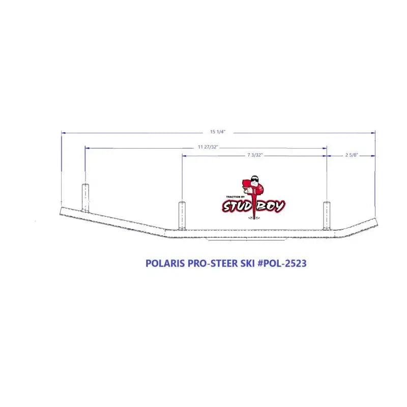 POL-E2523-90 Stud Boy Enduro Bars 9 Inch Pol - Skis/Carbides/Runners