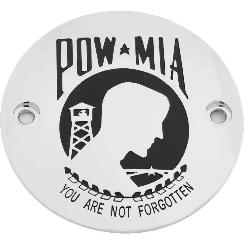 CUSTOM ENGRAVING POW01-63 M8 Timer Cover Pow Mia Chrome