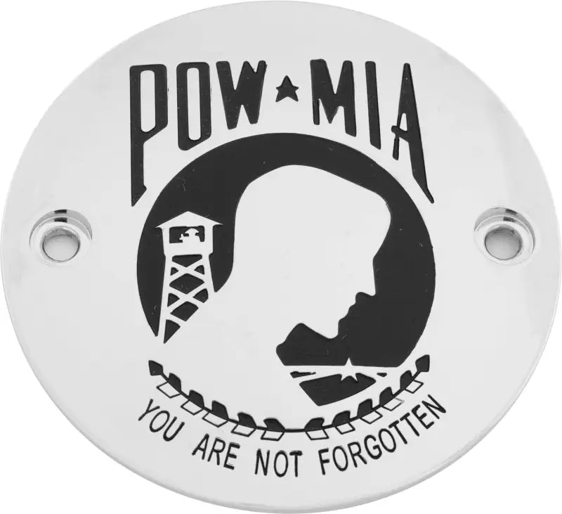CUSTOM ENGRAVING POW01-63 M8 Timer Cover Pow Mia Chrome