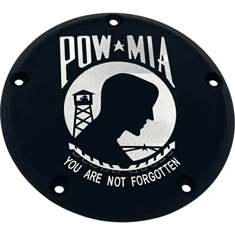 CUSTOM ENGRAVING POW02-12BG 7 Tc Derby Cover Pow Mia Black
