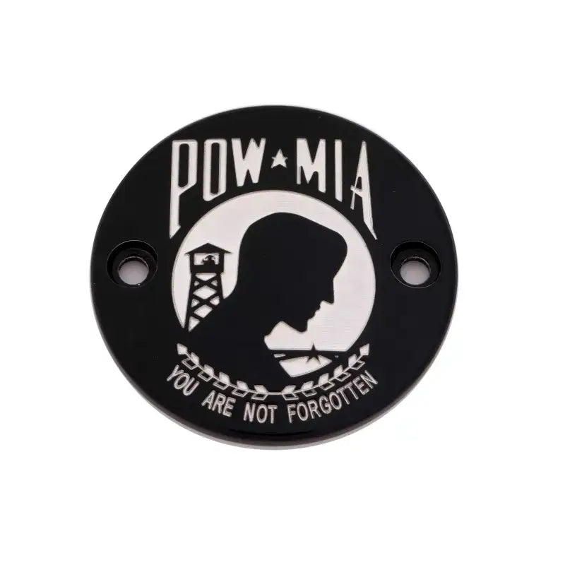 CUSTOM ENGRAVING POW02-63BG M8 Timer Cover Pow Mia Black