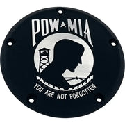 CUSTOM ENGRAVING POW02-67BG 6 M8 Softail Derby Cover Pow Mia Black