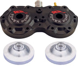 Black two-piece power dome head set with silver dome inserts for Polaris 850 Boost