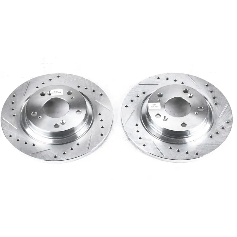 Power Stop 00-09 Honda S2000 Rear Evolution Drilled & Slotted Rotors - Pair - Truck Automotive