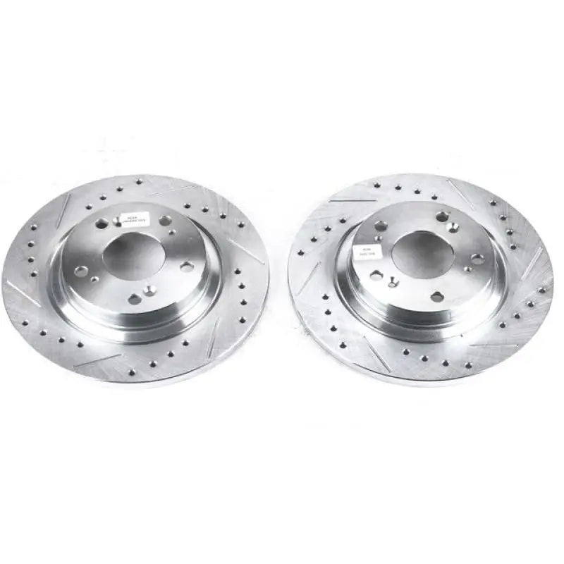 Power Stop 00-09 Honda S2000 Rear Evolution Drilled & Slotted Rotors - Pair - Truck Automotive