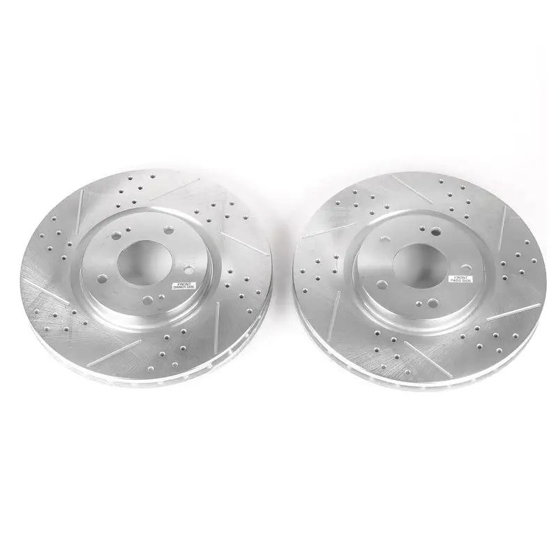 Power Stop 03-06 Mitsubishi Lancer Front Evolution Drilled & Slotted Rotors - Pair - Truck Automotive
