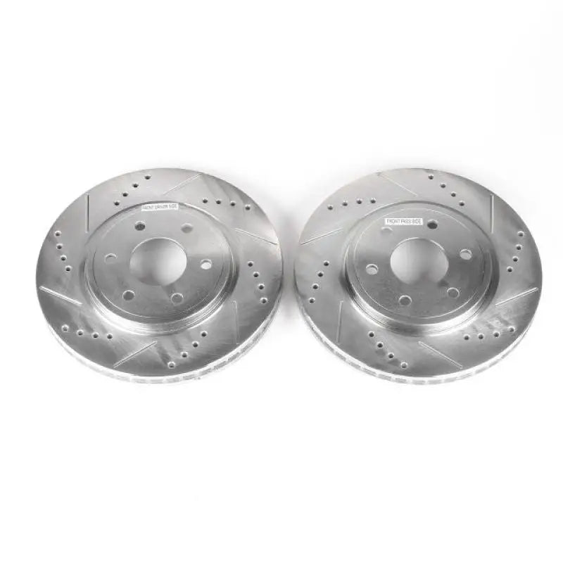 Power Stop 05-19 Nissan Frontier Front Evolution Drilled & Slotted Rotors - Pair - Truck Automotive