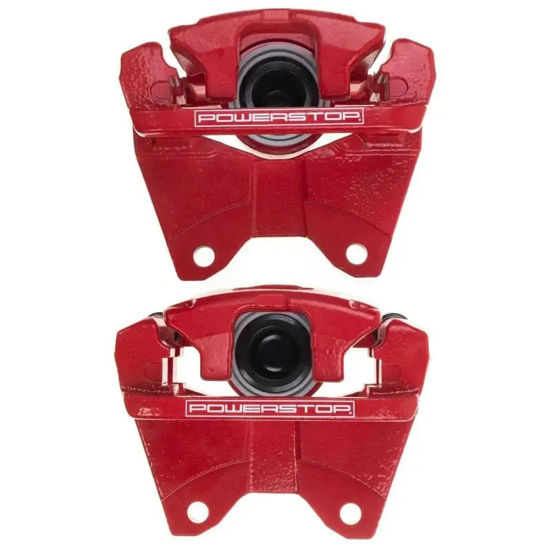 PowerStop S5046EB Power Stop 07-18 Jeep Wrangler JK Rear Red Caliper Pair w/Bracket