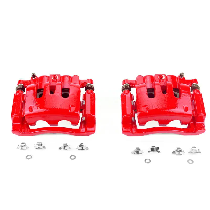 Power Stop 08-12 Ford F-250 Super Duty Rear Red Calipers w/Brackets - Pair - Truck & Automotive