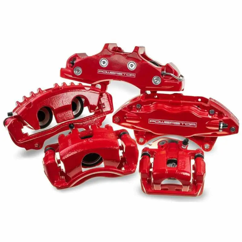 Power Stop 08-12 Ford F-250 Super Duty Rear Red Calipers w/Brackets - Pair - Truck & Automotive