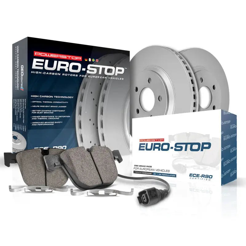 PowerStop ESK5752 Power Stop 09-11 Audi A4 Front Euro-Stop Brake Kit
