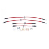 Red braided brake hose kit for Honda Fit from Power Stop with front and rear brake hoses