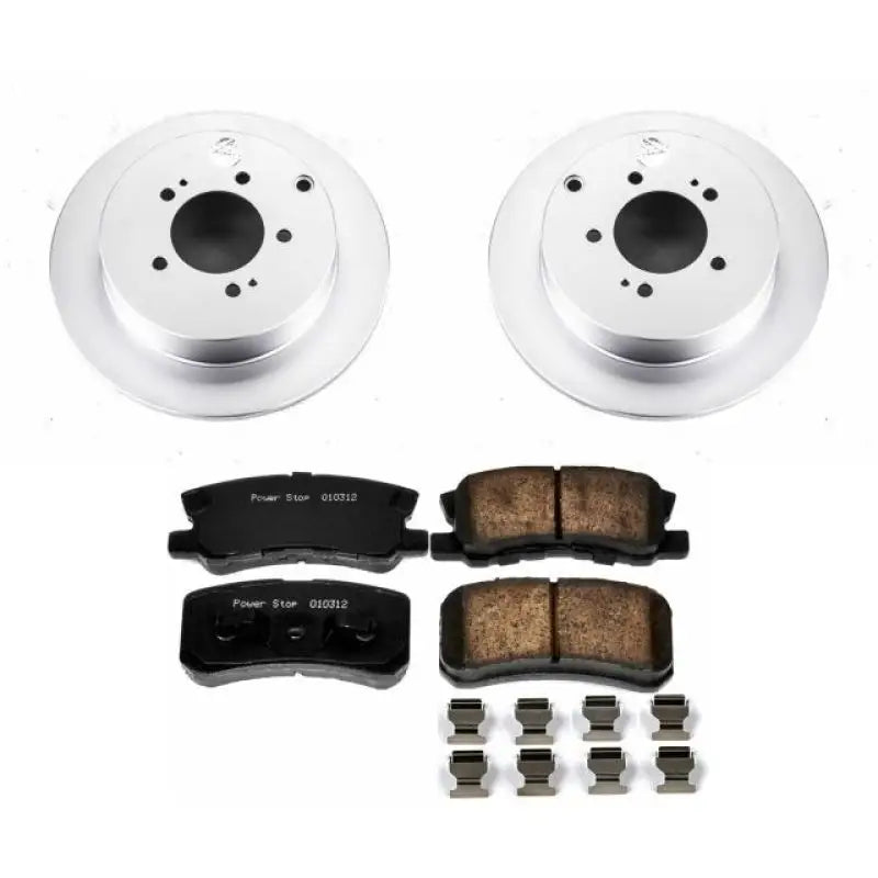 Power Stop 09-15 Mitsubishi Lancer Rear Z17 Evolution Geomet Coated Brake Kit - CRK5499