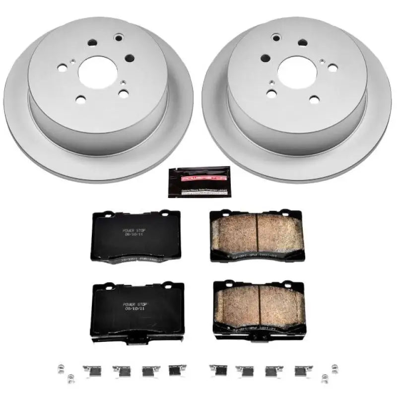 Power Stop 10-15 Lexus RX350 Rear Z17 Evolution Geomet Coated Brake Kit - Truck & Automotive