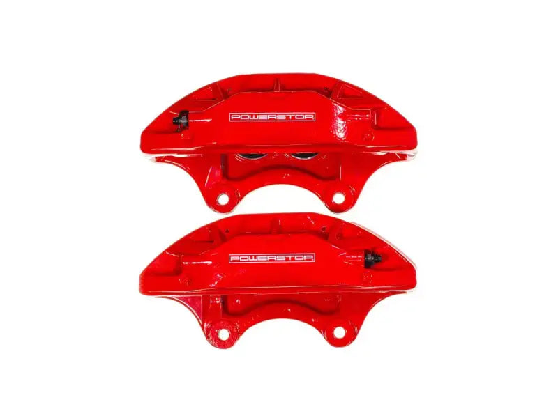 Power Stop 14-19 Chevrolet Corvette Front Red Caliper - Pair - S15038 - Brakes Rotors & Pads