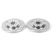 Power Stop 14-19 Jeep Cherokee Rear Evolution Drilled & Slotted Rotors - Pair - Truck Automotive