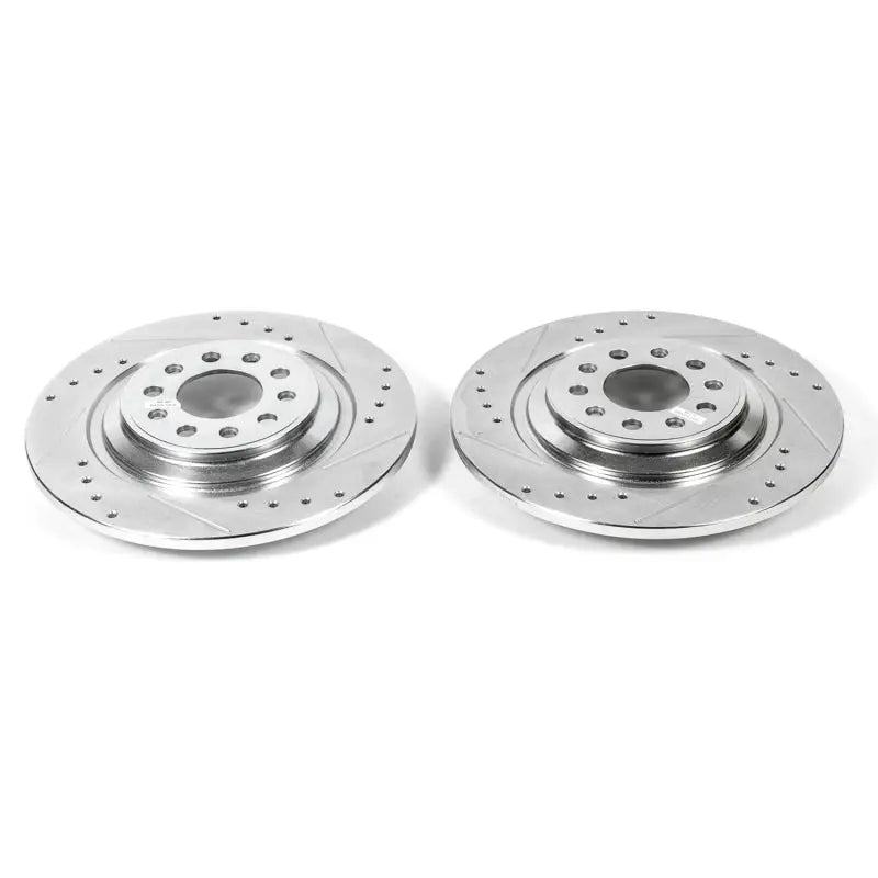 Power Stop 14-19 Jeep Cherokee Rear Evolution Drilled & Slotted Rotors - Pair - Truck Automotive