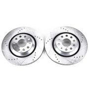 Power Stop 17-18 Audi RS3 Rear Evolution Drilled & Slotted Rotors - Pair - Truck Automotive
