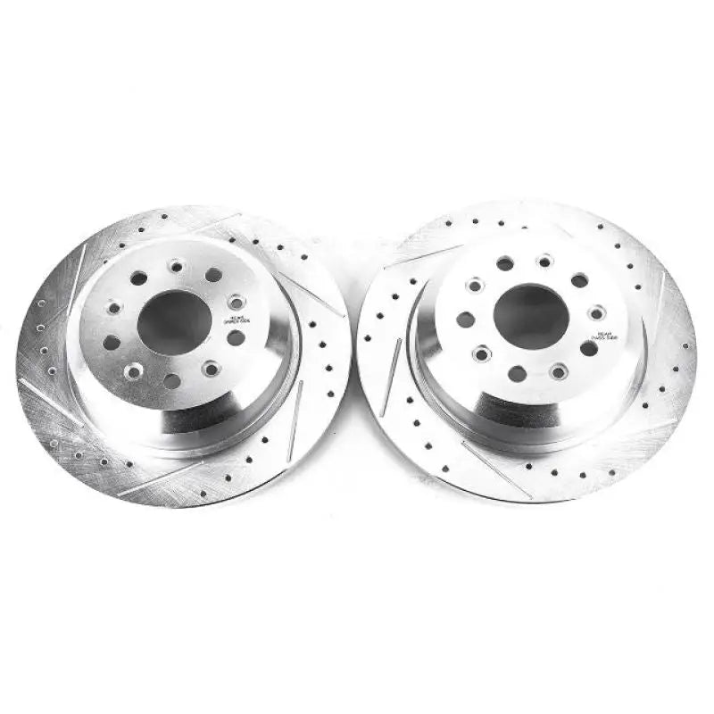Power Stop 18-19 Jeep Wrangler Rear Evolution Drilled & Slotted Rotors - Pair - Truck Automotive