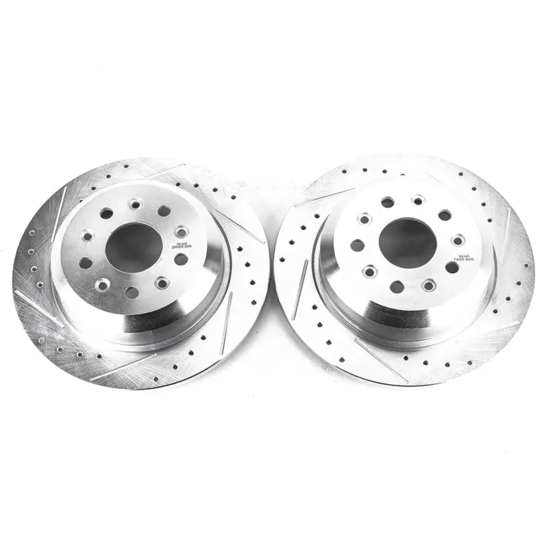 Power Stop 18-19 Jeep Wrangler Rear Evolution Drilled & Slotted Rotors - Pair - Truck Automotive