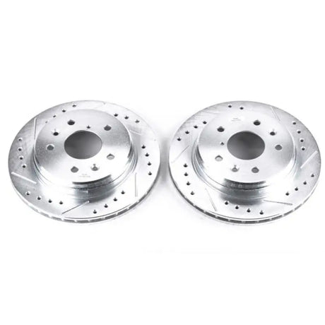 Power Stop 86-91 Mazda RX-7 Rear Evolution Drilled & Slotted Rotors - Pair - Truck Automotive