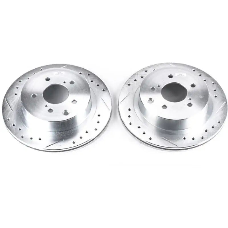 Power Stop 89-96 Nissan 300ZX Rear Evolution Drilled & Slotted Rotors - Pair - Truck Automotive