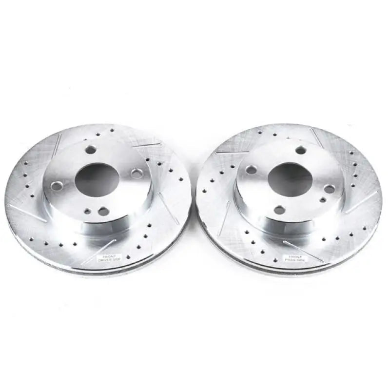 Power Stop 90-93 Mazda Miata Front Evolution Drilled & Slotted Rotors - Pair - Truck Automotive