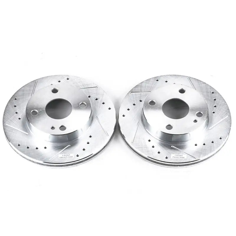 Power Stop 90-93 Mazda Miata Front Evolution Drilled & Slotted Rotors - Pair - Truck Automotive